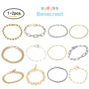 Benecreat Elite 1-2 pc 304 Stainless Steel Rope Chain Bracelets with