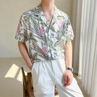 Mens Tropical พิมพ์ cuban COLLAR เสื้อฮาวายฤดูร้อนแขนสั้นหลวม Fit Aloha Beach เสื้อวันหยุด Casual Gua เสื้อ