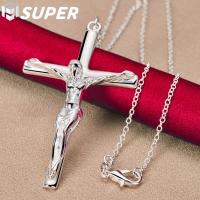 【hot】☬  925 Sterling Pendant Necklace 16/18/20/22/24/26/30 Inch Chain Woman Man Wedding Jewelry