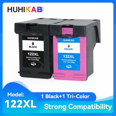 HUHIKAB 2Pack 122XL Ink Cartridge Replacement For HP 122 For HP Deskjet 1000 1050 2000 2050S 3000 3050A 3052A 3054 1010 1510