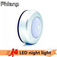 Wireless Round Motion Sensor LED Night Light Battery Powered Cabinet Night Lamp Bedside Lights For Bedroom Home high brightness Night Lights