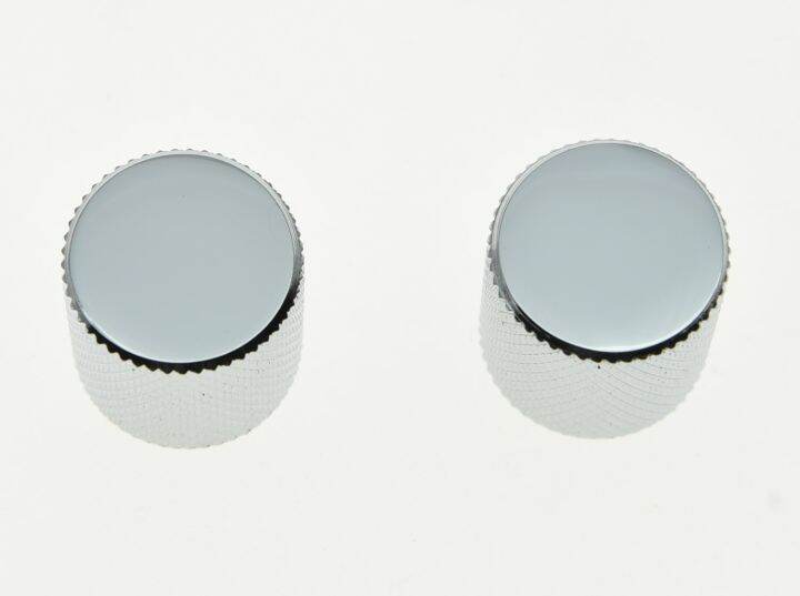 kaish-2x-chrome-guitar-bass-flat-top-barrel-knobs-quality-tele-guitar-knobs-for-telecaster-guitar-bass-accessories