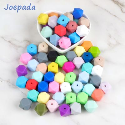 【DT】hot！ Joepada 10Pcs 14mm Hexagon Silicone Beads BPA Baby Teething Infant Necklace Teether