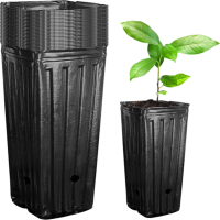 20Pcs Flowers Pot Nursery Plastic Deep Treepots Seedling Bag Planting Nutrition Cup 20Pcs