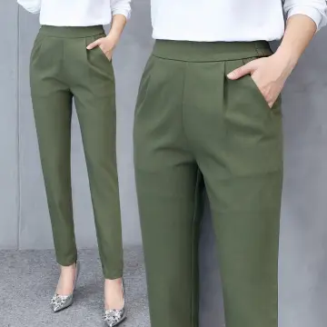 Plus Size Women Black Pants Casual Loose Stretch Suit Pants Korean Straight  Cut Wide Leg Office Work Pant