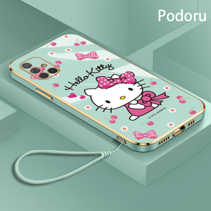 เคส-samsung-a71เรียบง่ายสุดหรูชุบทองเคสโทรศัพท์-hello-kitty-เคสซิลิโคน-tpu-นิ่ม