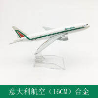 โมเดลเครื่องบินอัลลอย16cm Alitalia โบอิ้ง777ขายตรงออนไลน์ขายร้อนคอลเลกชันการบิน