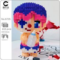 CLC 6725 Joker World Clown Baby Feeding Bottle Stand Smile Doll DIY Mini Diamond Blocks Bricks Building Toy for Children no Box