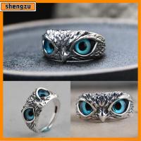 SHENGZU ปีศาจ Retro Animal Style ของขวัญ Open Adjustable Owl Eye Statement Ring Vintage Ring