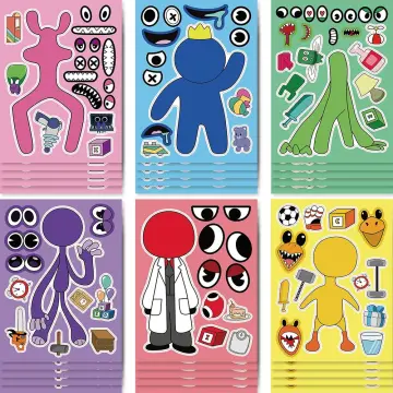 Rainbow Friends Tattoo Stickers Game Blue Monster Toys Cute