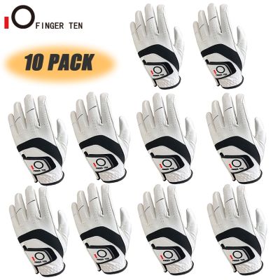 ❀ 10 Pcs Hot All Weather Soft Golf Gloves Men Left Right Hand Cabretta Leather Rain Grip Comfortable Dropshipping