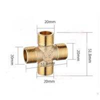 ❒┇❡ 1pcs 51.8mmxDN15 four-way hollow connector screw nut bushing transfer patch junction joint outer thread bolt brass