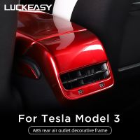 LUCKEASY For Tesla Model 3 2017-2023 Rear Armrest Box ABS Decorative Shape Interior Decoration Auto Accessories Model3 2021