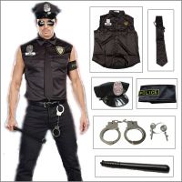ชุดคอสเพลย์แฟนซีสำหรับผู้ชายชุดชุดแต่งกายเจ้าหน้าที่ตำรวจชุดแต่งกายวันฮาโลวีนเสื้อเชิ้ต