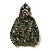 bape y2K Long sleeved hoodie with thick hood for men แขนยาว Hoodie หนาฮูดบุรุษแฟชั่นแบรนด์ฉลามลายพรางเสื้อกันหนาว