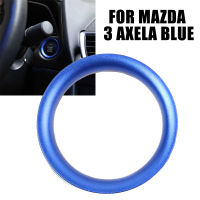 แหวนฝาครอบปุ่มกดปุ่มเริ่มต้นเครื่องยนต์สำหรับ Mazda 3 Axela สีน้ำเงิน M3