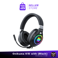 ONIKUMA K15 Gaming Headset (Black/Pink) หูฟังเกมมิ่งพร้อมไฟ RGB รองรับหลายอุปกรณ์