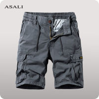 2022 Summer Casual Mens Shorts Cotton Cargo Shorts Men Bermuda Shorts Drawstring Multi-pocket Short Cargo Pants Mens Streetwear