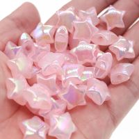 20Pcs 16mm AB Pink Color Five-pointed Star Beads Acrylic Loose Spacer Beads For Jewelry Making Hairpin Handmade DIY Accessories DIY accessories and ot