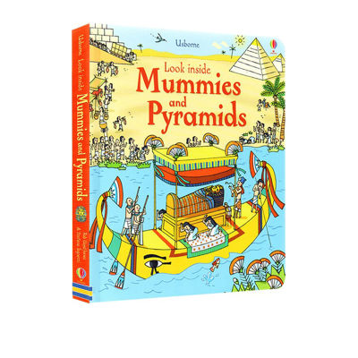 Usborne look inside mummies and pyramids secretly read the series inside to uncover the secrets of ancient Egypts young popular science flipping book and cognitive enlightenment paperboard book eusborne