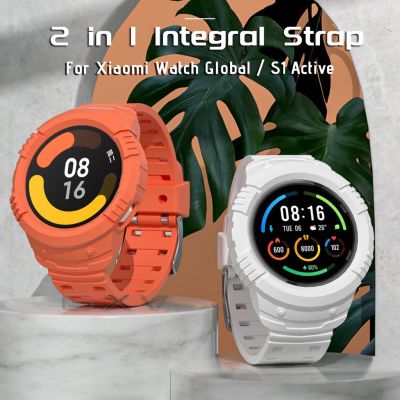 【Barley】สายนาฬิกาข้อมือซิลิโคน Tpu สําหรับ Xiaomi Watch S1 Active 2 In 1 เคสสําหรับ Mi Watch Global Version Color 2