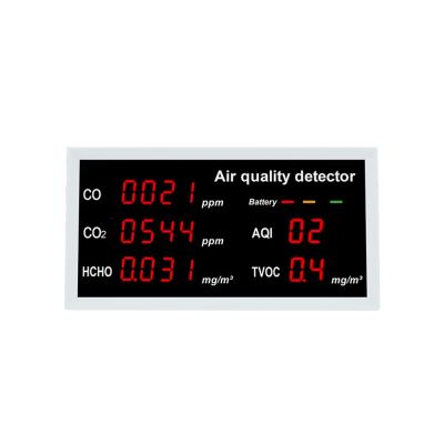 【HOT SALE】 คุณภาพอากาศก๊าซในร่มแบบชาร์จ CO CO2 HCHO TVOC AQI จริงสำหรับรถบ้าน