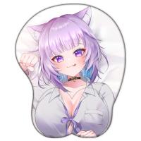 Hololive Oppai Mousepad Nekomata Okayu อกน่ารักแผ่นรองเมาส์ซิลิกาที่พักข้อมือเจลอะนิเมะ3D R