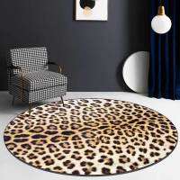 Modern Tiger Leopard Print Round Cars for Bed Room Living Room Decoration Salon Doormats Foot Mats Rugs Basket Chair Cushion