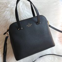 พร้อมส่งที่ไทย?Kate Spade Maise Medium Dome Satchel Bag Black Leather WKRU5883