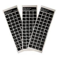 ☾ 3PCS Ukraine Language Ukrainian Keyboard Sticker Black/Clear Background White/ Blue Red Letters for Universal PC Laptop Dropship