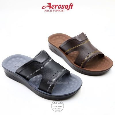Aerosoft รองเท้าแตะสุขภาพ แบบสวม ชาย รุ่น AB4121 [รองเท้าเพื่อสุขภาพ Arch support พื้นนุ่มพิเศษ]
