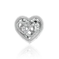 Jewelry Buffet Couple Love Rhodium Heart Bead