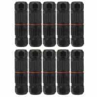 HVJ-10pcs 3 Pin Ip68 Outdoor Waterproof Connector Electrical Terminal Block Nylon Socket Plug Adapter 300v 16a Wire Cable Connector