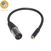 DOUBLEL สายสัญญาณเสียงสเตอริโอ สายเคเบิลตัวผู้ XLR 3Pin 0.3เมตรค่ะ แจ็คสเตอริโอ สายตัวเมีย3.5มิลลิเมตร แบบพกพาได้ สายอะแดปเตอร์ สายสมดุล XLR สายอะแดปเตอร์หูฟัง