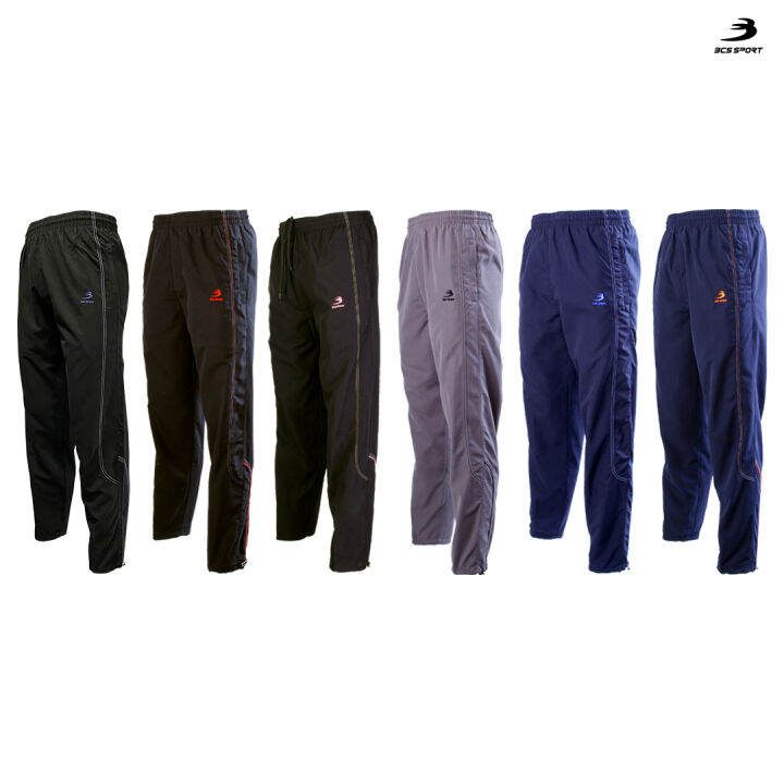 bcs-sport-กางเกงขายาว-แทร็คสูท-unisex-เดินเส้นกุ้นตะเข็บคู่-รหัส-t408-bcs-tracksuit-trouser-t408