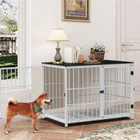 BingoPaw กรงสุนัข Heavy Duty Dog Crate Furniture Style กรงหมา กรงสำหรับสัตว์เลี้ยง 3 ประตู ลากพาเลท