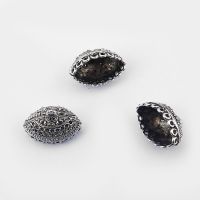 【YF】✺✠♦  10pcs Oval Large Hole Lacework End Bead Cap Crimp Tassel Earring Diy Jewelry Findings Accessories