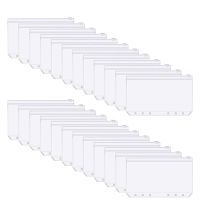 25Pcs A6 Binder Pockets Transparent PVC 6-Hole Binder Pockets Zip Folder Plastic Notebook Budget Envelopes
