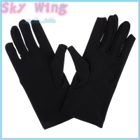 Sky Wing ถุงมือผ้าฝ้าย1คู่ Khan ผ้าถุงมือแข็งพิธีกรรมเล่นถุงมือสีขาว