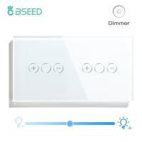 hot！【DT】 BSEED Dimmable 1Gang 1way Dimmer Sensor Wall Switches Tempered Glass