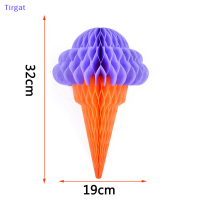 ?【Lowest price】Tirgat ไอศกรีมรังผึ้งลูกกระดาษโคมไฟประดับประดับตกแต่งงานแต่งงานซุปเปอร์มาร์เก็ต