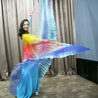 【YD】 Belly dance wings with sticks children belly costume colorful women oriental