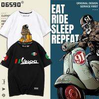 การออกแบบเดิมเสื้อยืดพิมพ์ลายแฟชั่น Vespa motorcycle GTS300 Primavera sprint riding short-sleeved breathable T-shirt