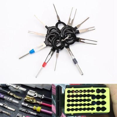 11PCS Auto Car Plug Circuit Board Wire Harness Terminal Extraction Pick Connector Crimp Pin Back Needle Remove Tool Set
