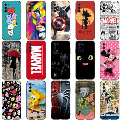 Case For OPPO A54 A74 5G Case Back Phone Cover Protective Soft Silicone Black Tpu cute funy