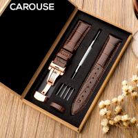 Carouse Watchband 18mm 19mm 20mm 21mm 22mm 24mm Calf Genuine Leather Watch Band Alligator Grain Watch Strap for Tissot Seiko