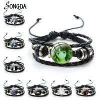 New Anime Serial Experiments Lain Leahter Bracelet Adjustable Braided Rope Bracelets Glass Dome Photo Pendant Bangles Accessory