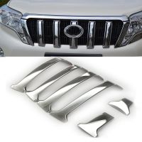 For Toyota Land Cruiser 150 Prado LC150 FJ150 2010-2014 2015 2016 2017 Front Grille Trims Bumper Protector Chrome Car Styling