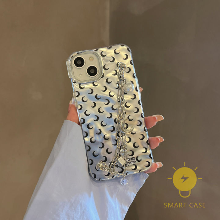 for-เคสไอโฟน-14-pro-max-mini-moon-built-in-chain-silver-เคส-phone-case-for-iphone-14-pro-max-plus-13-12-11-for-เคสไอโฟน11-ins-korean-style-retro-classic-couple-shockproof-protective-tpu-cover-shell