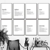 Hanxuelioo Nordic Home Family Smile Love Definition Quotes Wall Art ภาพวาดผ้าใบสำหรับตกแต่งห้องนั่งเล่น-คุณภาพสูงพิมพ์